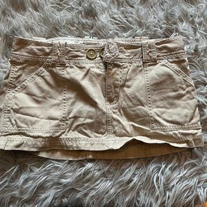Abercrombie & Fitch khaki colored jean skirt. Size 6.